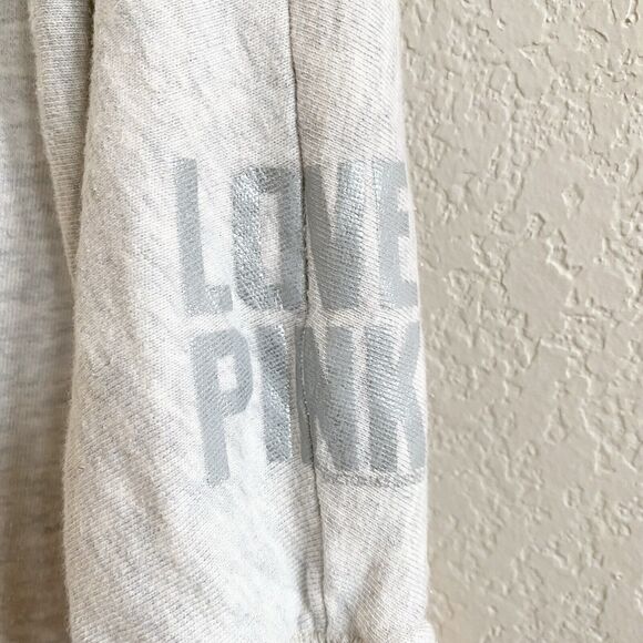 PINK Victoria's Secret Women Sweater Cardigan Open Front Oatmeal 100% Cotton XS - Picture 2 of 8
